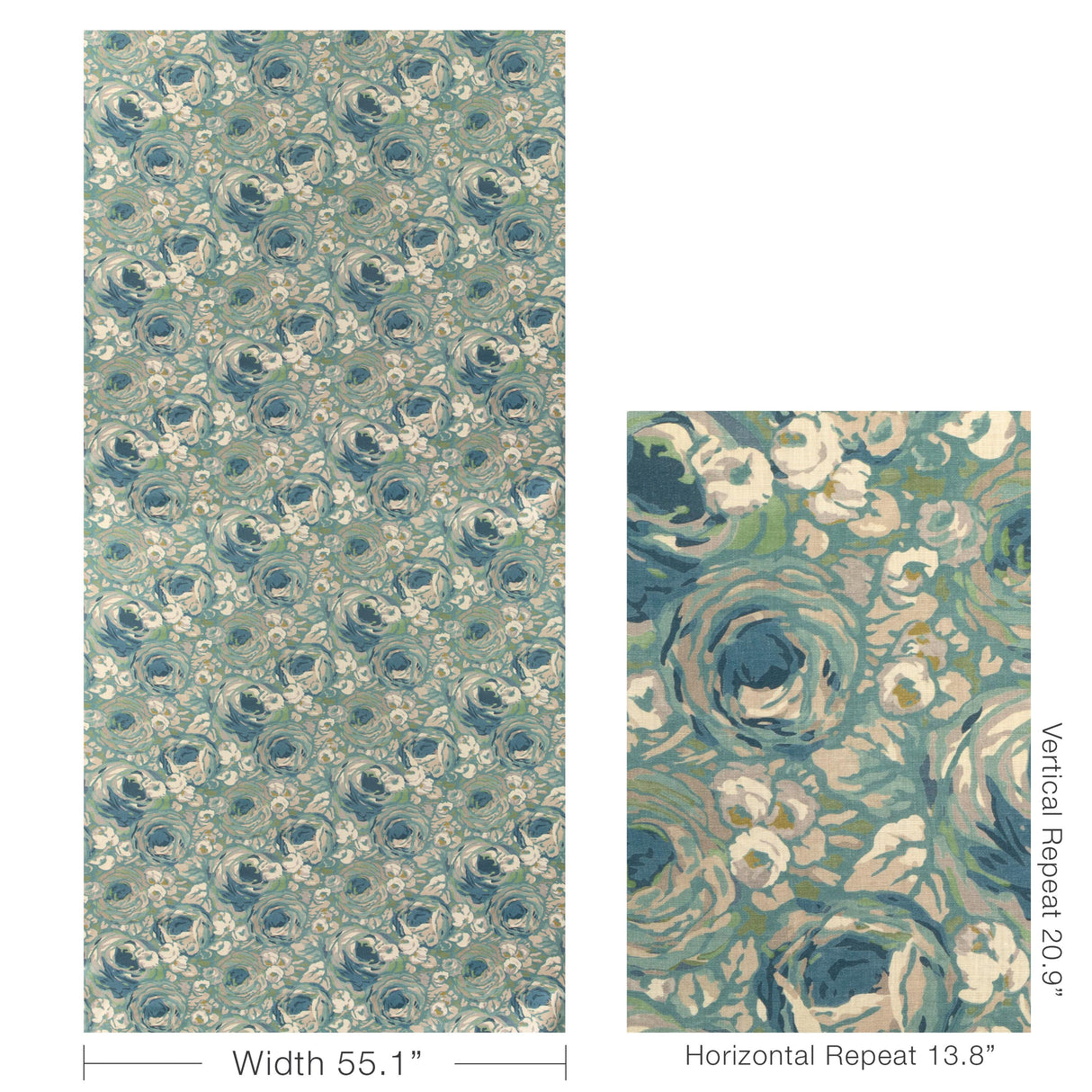 Lee Jofa ORCHARD PRINT AQUA/STONE Fabric
