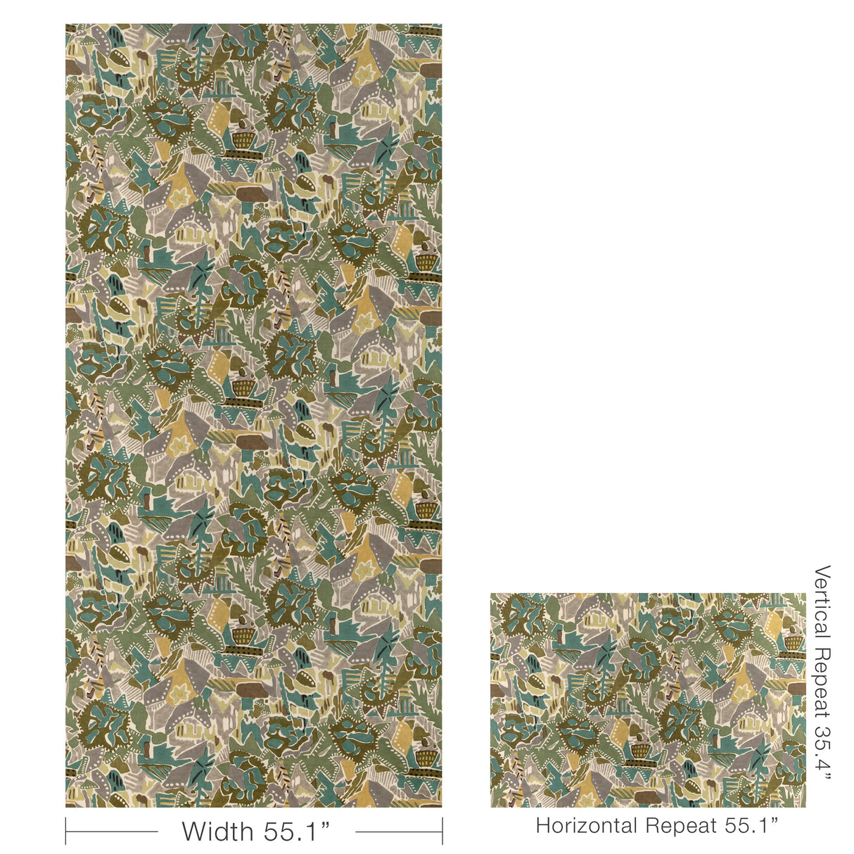 Lee Jofa CHRYSTIE PRINT MOSS/FOG Fabric