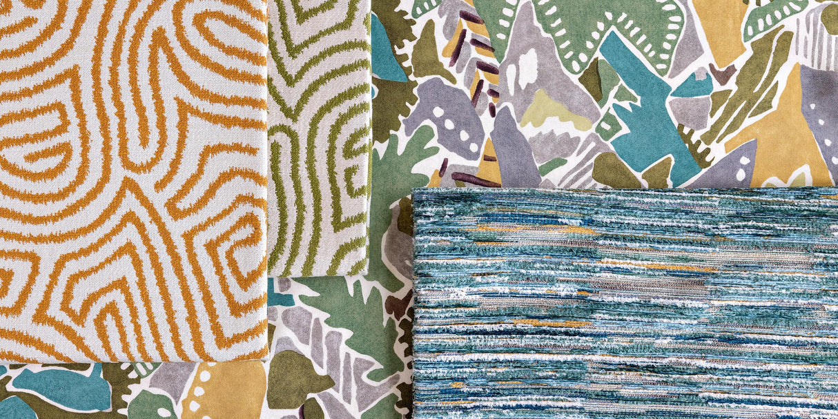 Lee Jofa CHRYSTIE PRINT MOSS/FOG Fabric