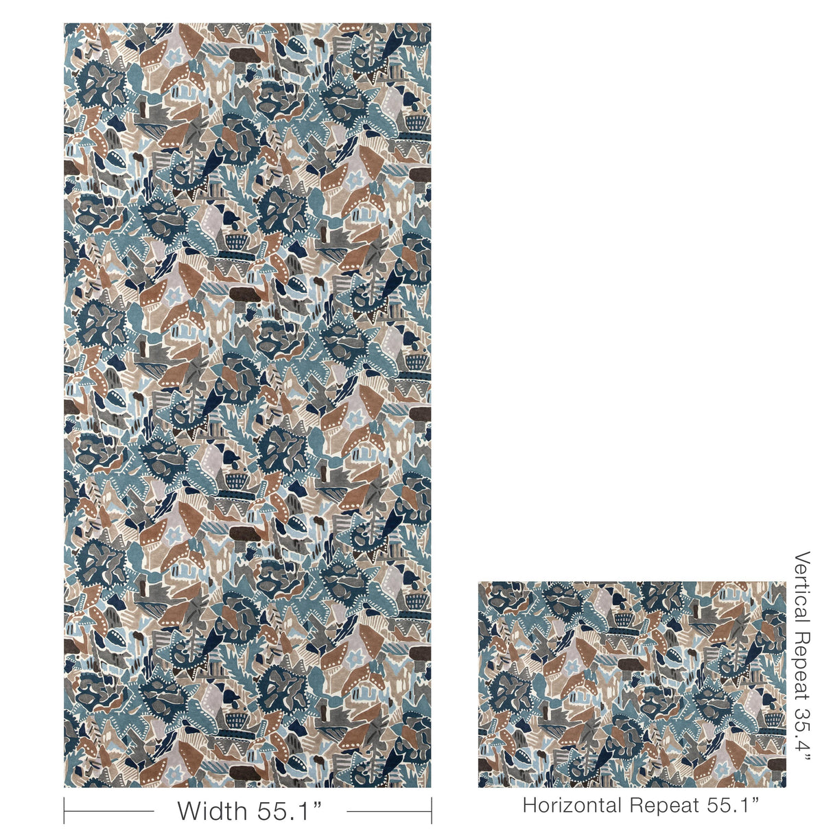 Lee Jofa CHRYSTIE PRINT DENIM/SLATE Fabric