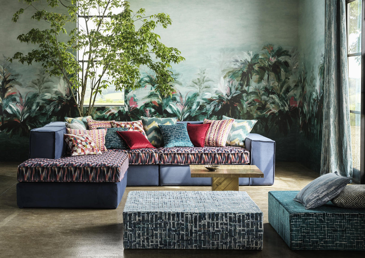 Clarke & Clarke ALBERI TEAL/FUCH BANNER Wallpaper