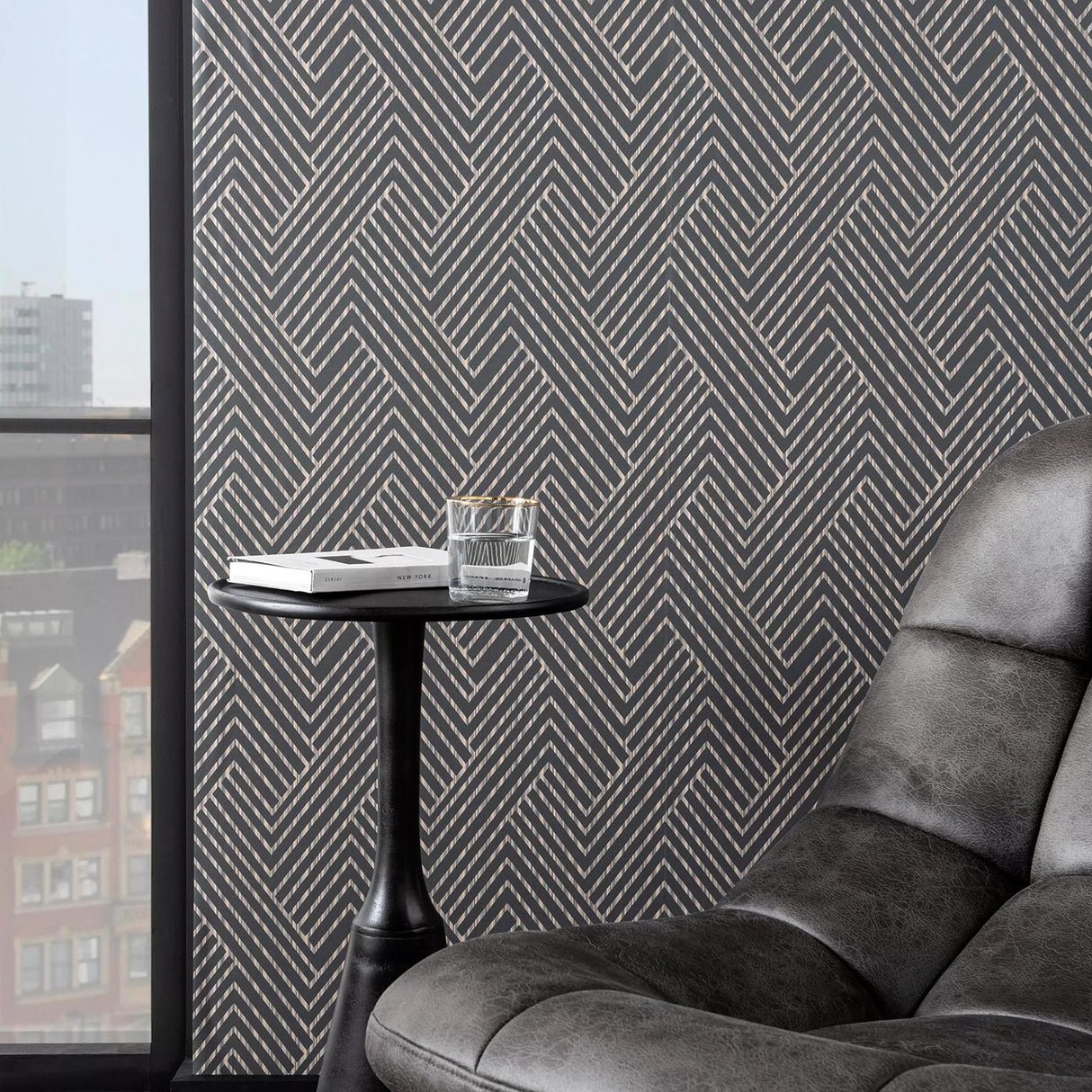 Clarke & Clarke GRASSETTO CHARCOAL WP Wallpaper