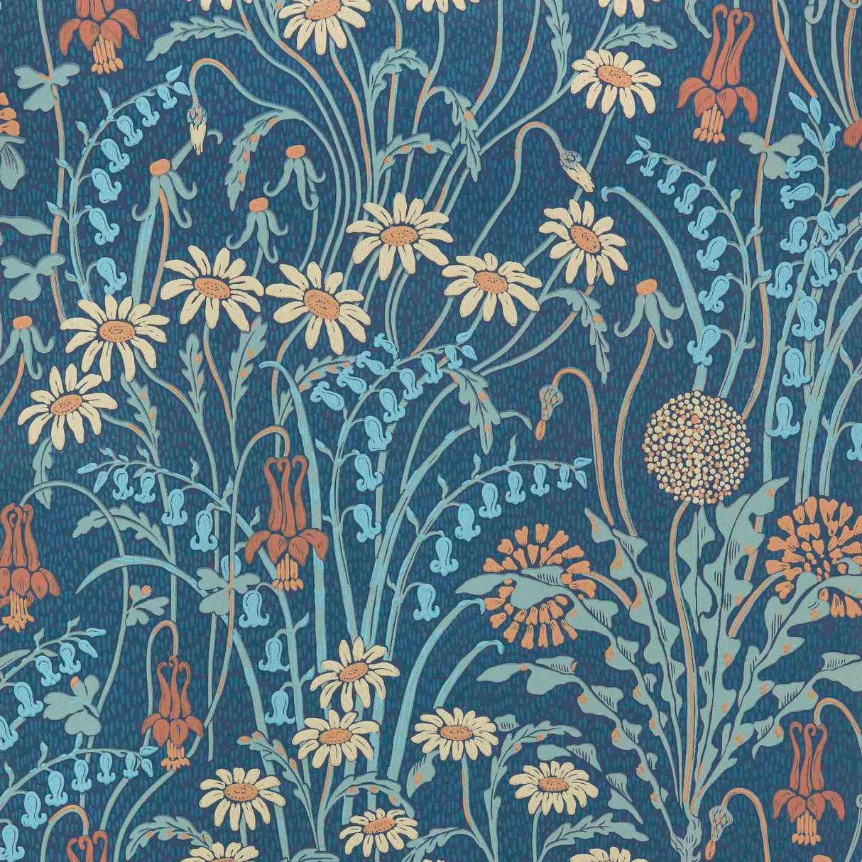Maxwell FLOWER MEADOW (WP) #01 PRUSSIAN BLUE Wallpaper