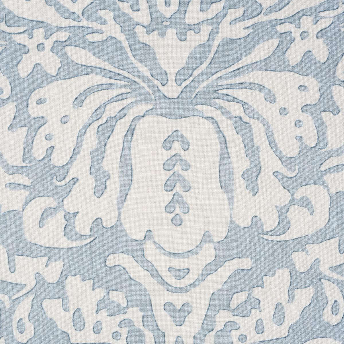 Schumacher Suffolk Damask Blue Fabric