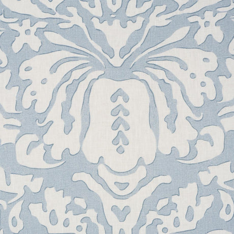 Schumacher Suffolk Damask Blue Fabric