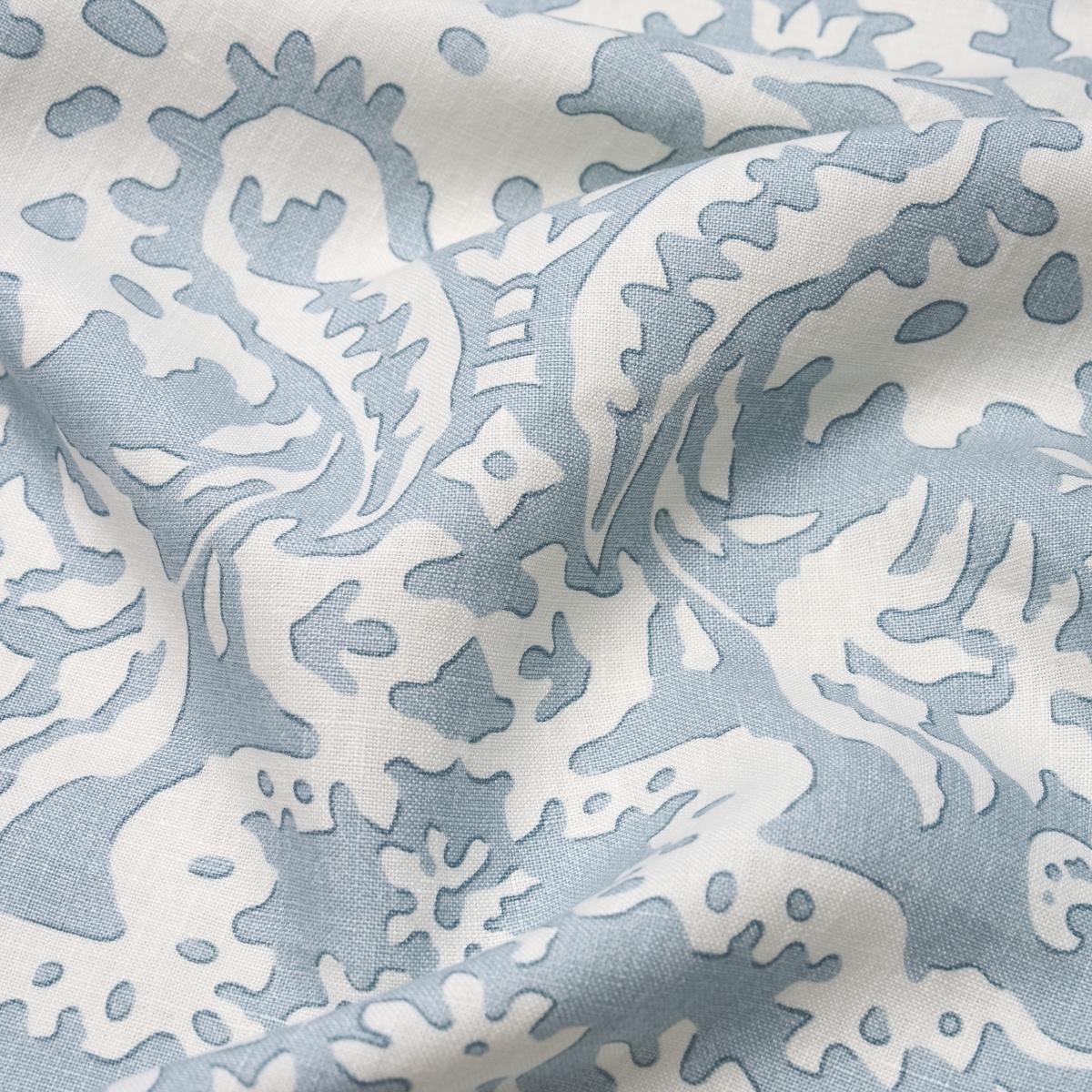 Schumacher Suffolk Damask Blue Fabric