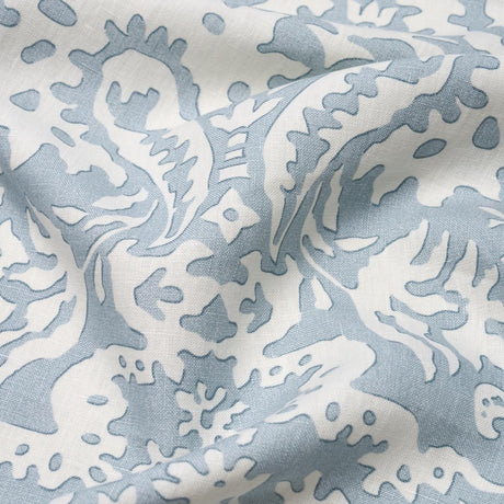 Schumacher Suffolk Damask Blue Fabric