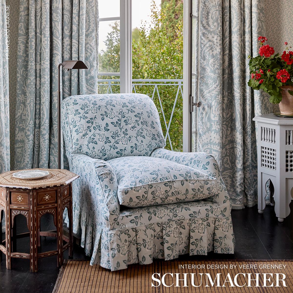 Schumacher Lavinia Blue Fabric
