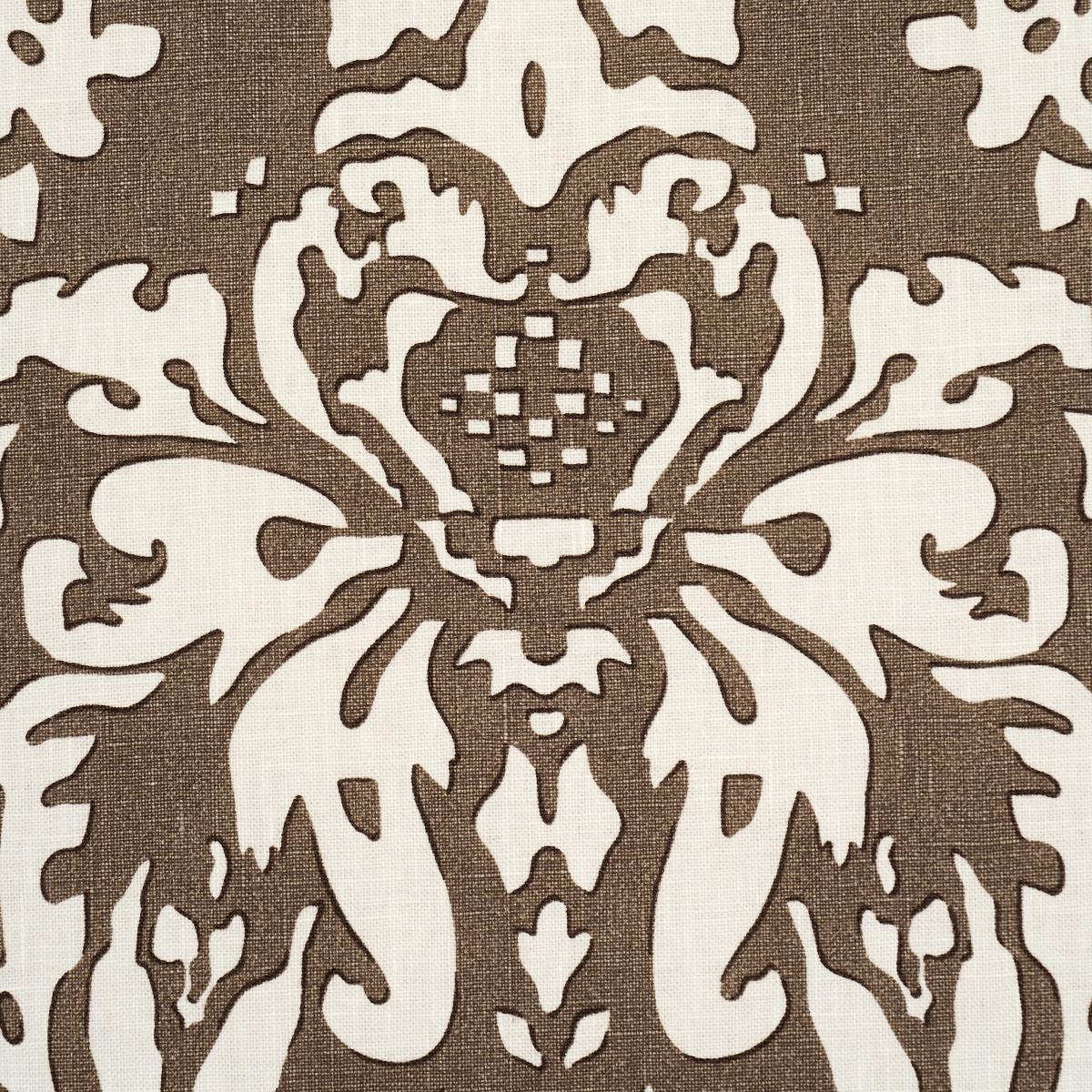 Schumacher Suffolk Damask Brown Fabric