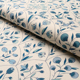 Schumacher Frances Floral Indoor/Outdoor Blues Fabric