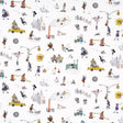 Schumacher Joana Avillez'S Street Scenes Multicolor On White Fabric