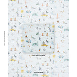 Schumacher Joana Avillez'S Street Scenes Multicolor On Sky Blue Fabric