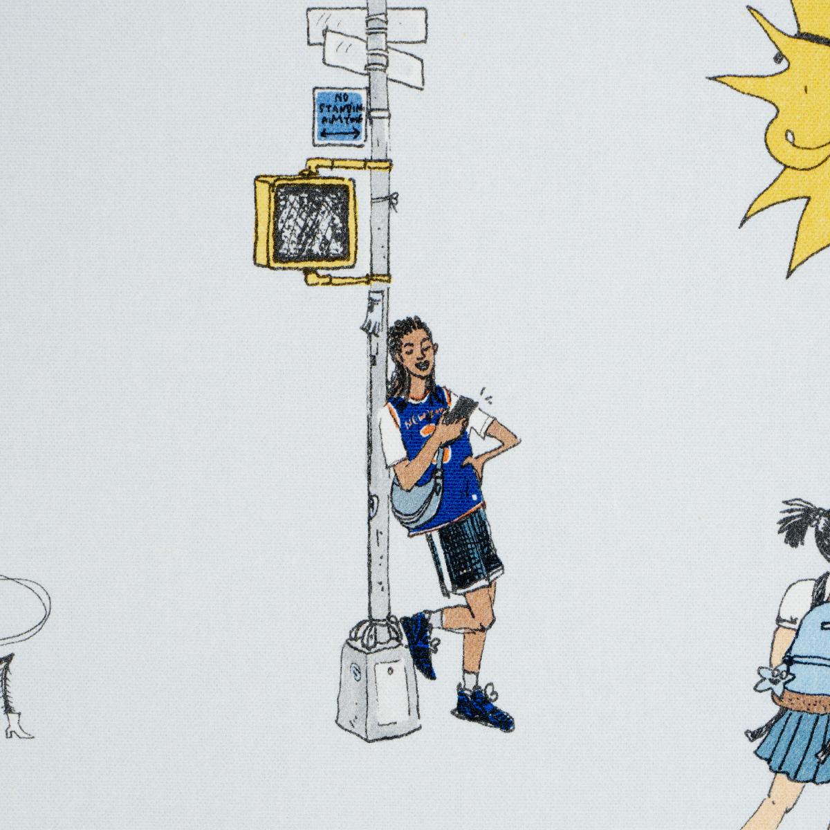 Schumacher Joana Avillez'S Street Scenes Multicolor On Sky Blue Fabric