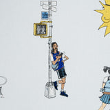 Schumacher Joana Avillez'S Street Scenes Multicolor On Sky Blue Fabric