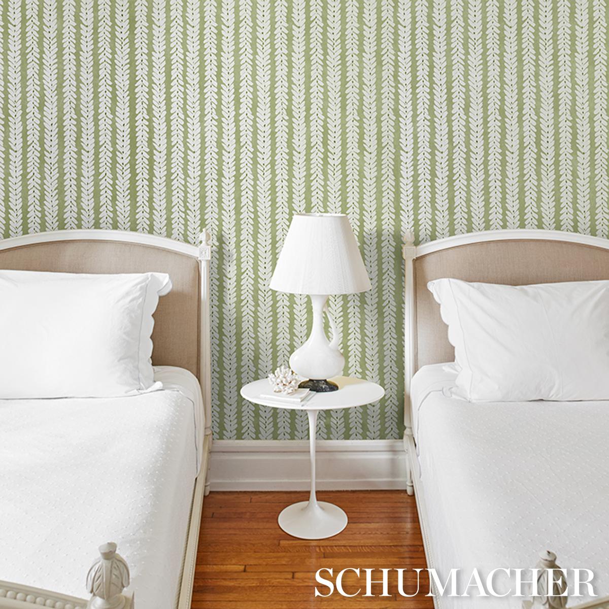 Schumacher Woodperry Moss Wallpaper