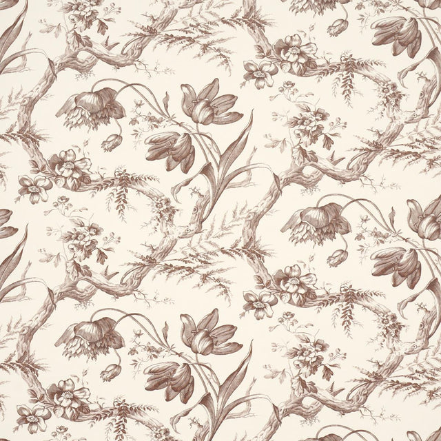 Schumacher Toile De Fleurs Fawn Wallpaper