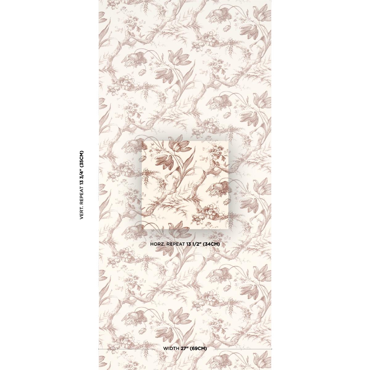 Schumacher Toile De Fleurs Fawn Wallpaper