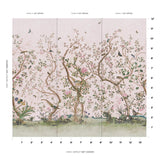 Schumacher Les Oiseaux Panel Set Blush Wallpaper