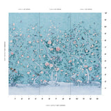 Schumacher Les Oiseaux Panel Set Blue Turquoise Wallpaper