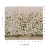 Schumacher Les Oiseaux Panel Set Parchment Wallpaper