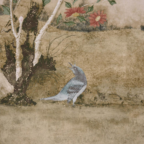 Schumacher Les Oiseaux Panel Set Parchment Wallpaper