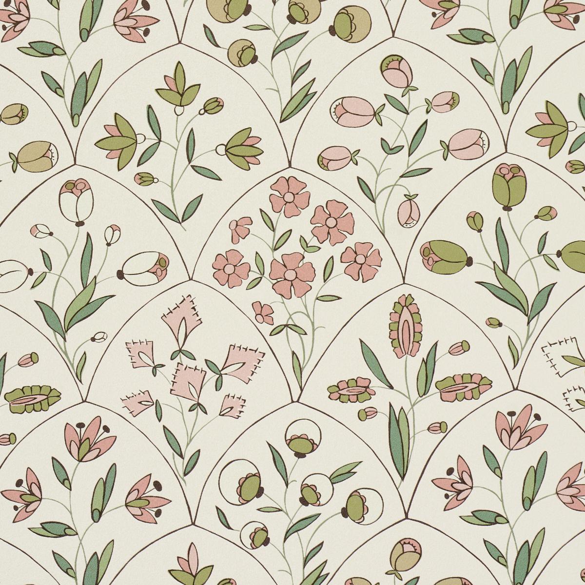 Schumacher Frances Scallop Floral Petal Wallpaper
