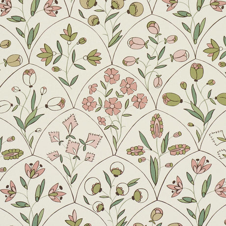 Schumacher Frances Scallop Floral Petal Wallpaper