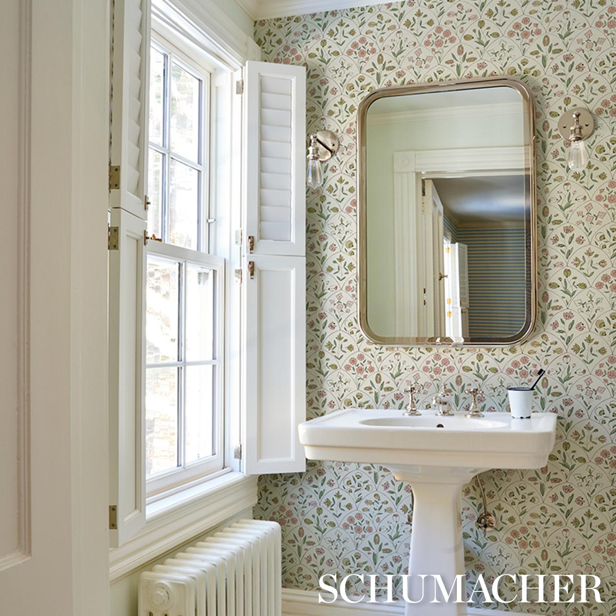 Schumacher Frances Scallop Floral Petal Wallpaper