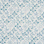 Schumacher Frances Scallop Floral Blues Wallpaper