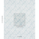 Schumacher Frances Scallop Floral Blues Wallpaper