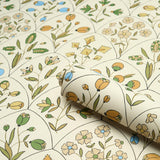 Schumacher Frances Scallop Floral Document Wallpaper
