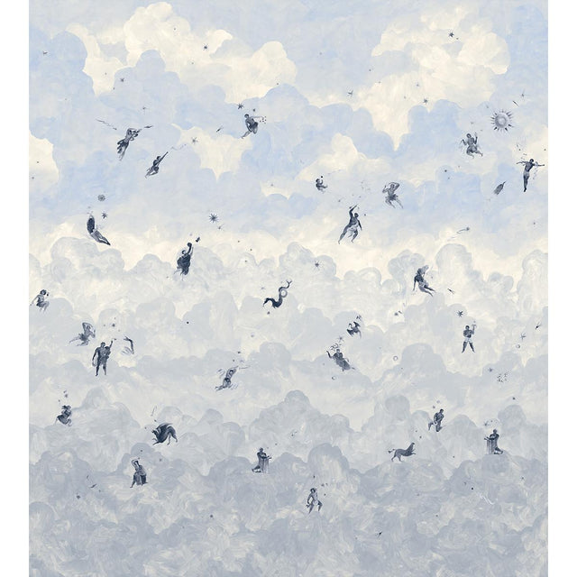 Schumacher Ascendance 3 Panel Set Clear Blue Wallpaper