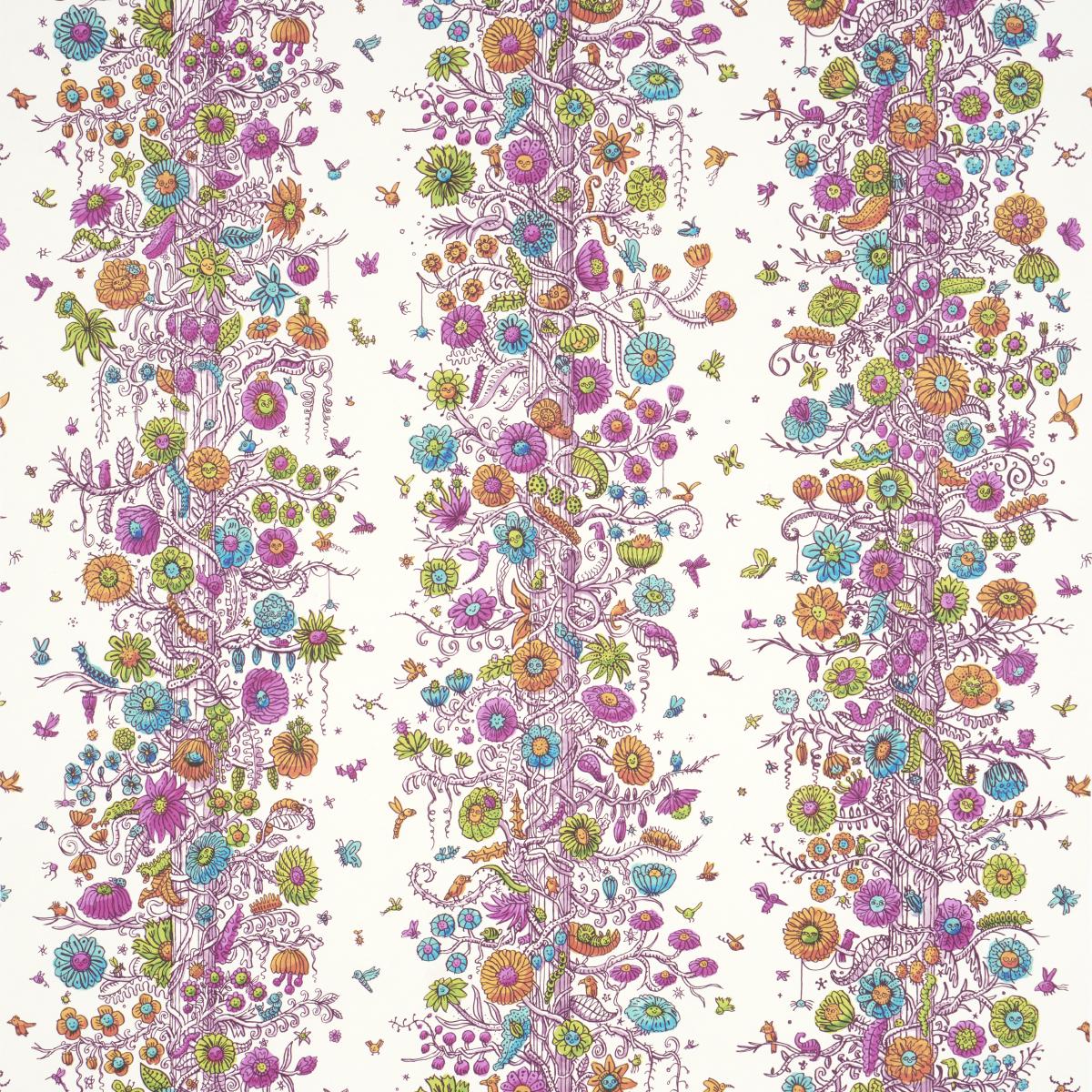 Schumacher Edward Steed'S Towers Of Flowers Multicolor Burst Wallpaper