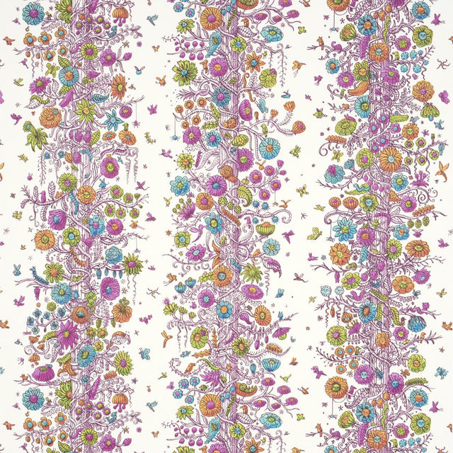 Schumacher Edward Steed'S Towers Of Flowers Multicolor Burst Wallpaper