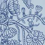 Schumacher Edward Steed'S Towers Of Flowers Sky Blue & Navy Wallpaper