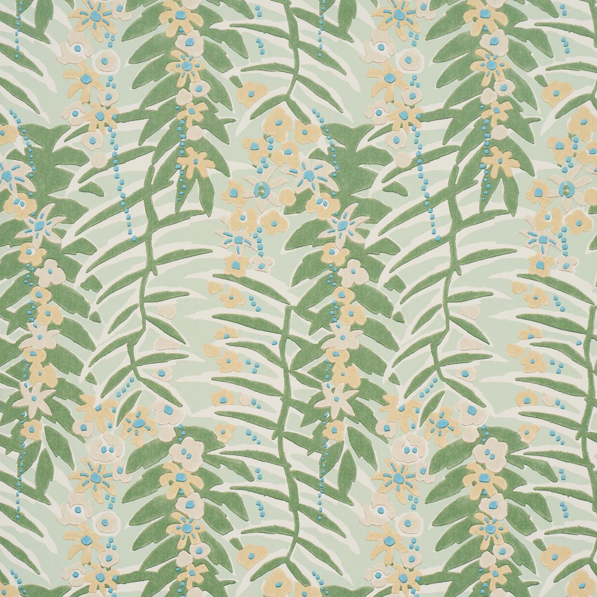 Schumacher Ashbee Botanical Aqua Wallpaper