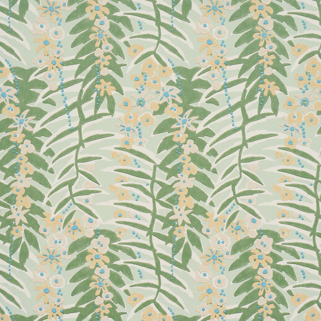 Schumacher Ashbee Botanical Aqua Wallpaper