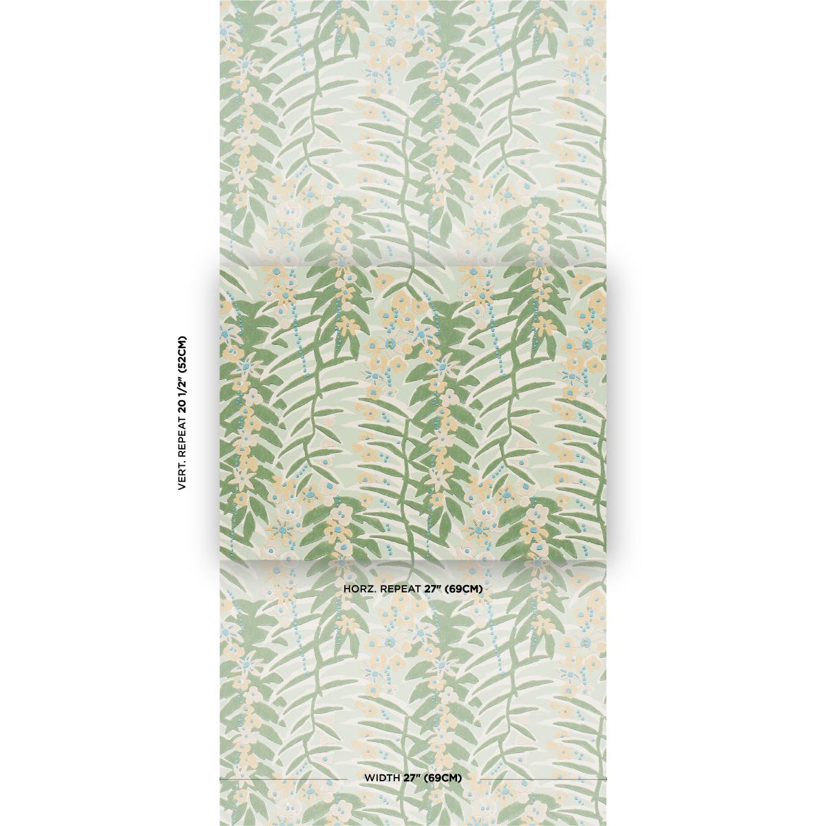 Schumacher Ashbee Botanical Aqua Wallpaper