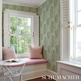 Schumacher Ashbee Botanical Aqua Wallpaper