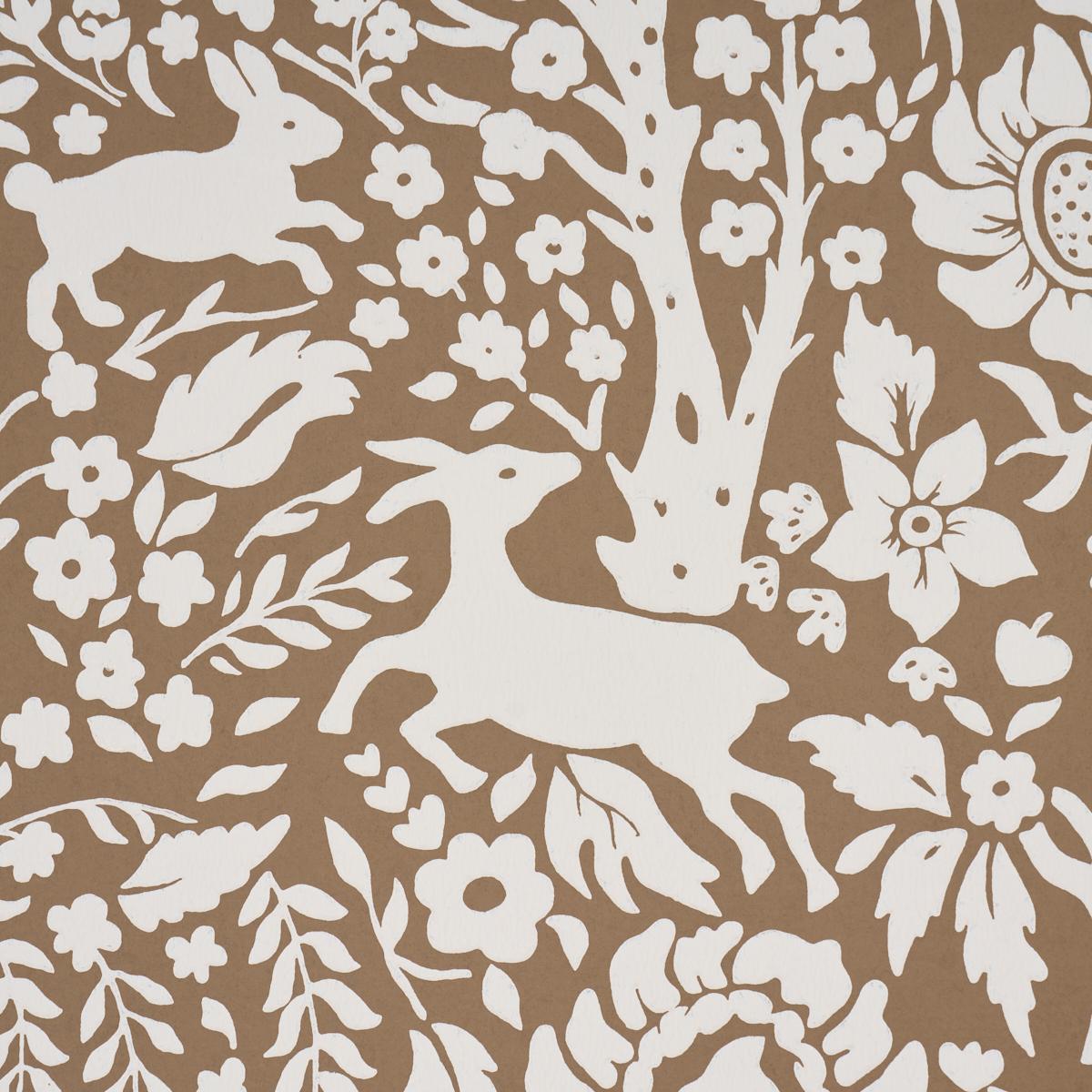 Schumacher Deerfield Mocha Wallpaper