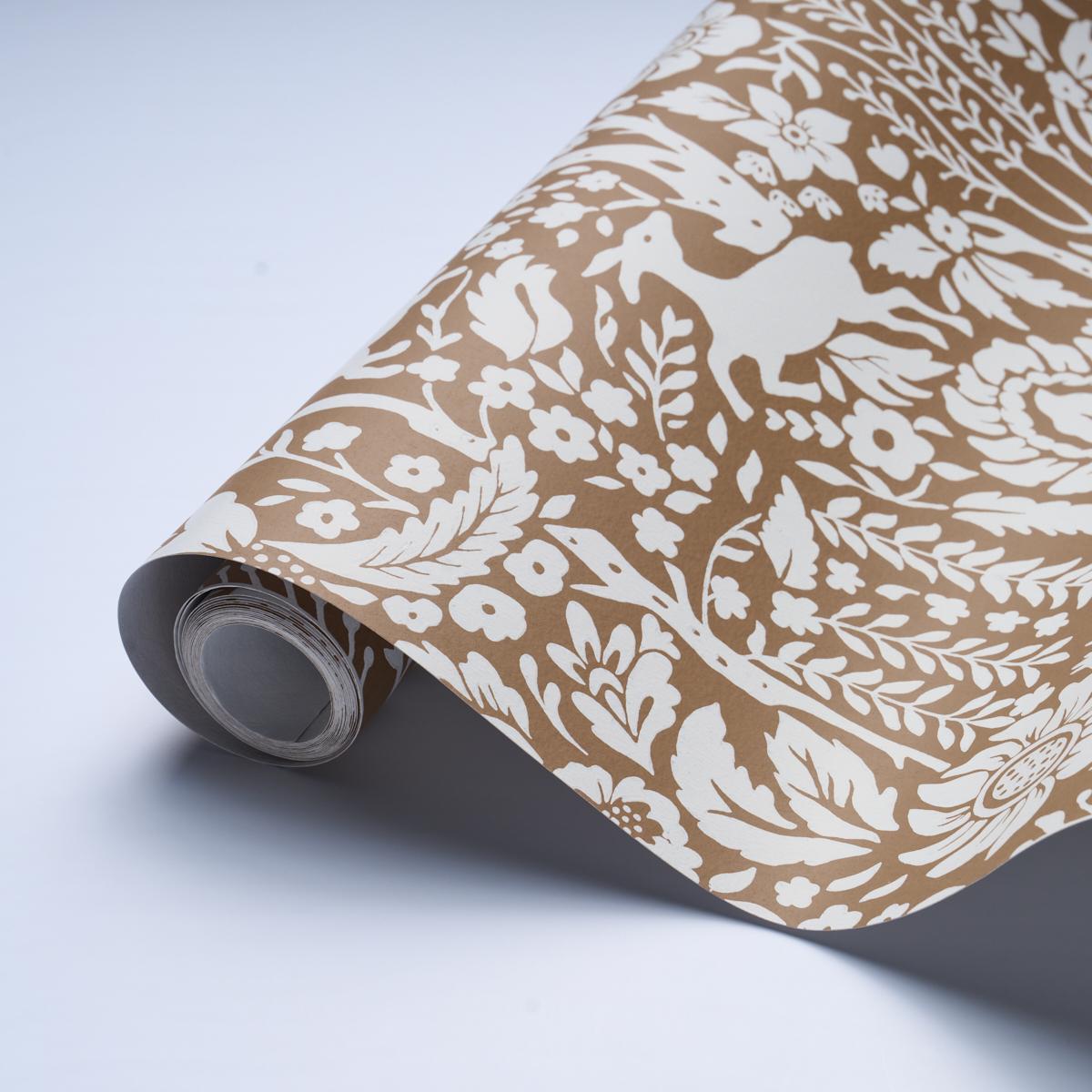 Schumacher Deerfield Mocha Wallpaper