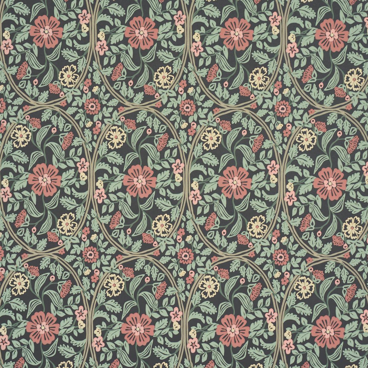 Schumacher Garden Guild Midnight Wallpaper
