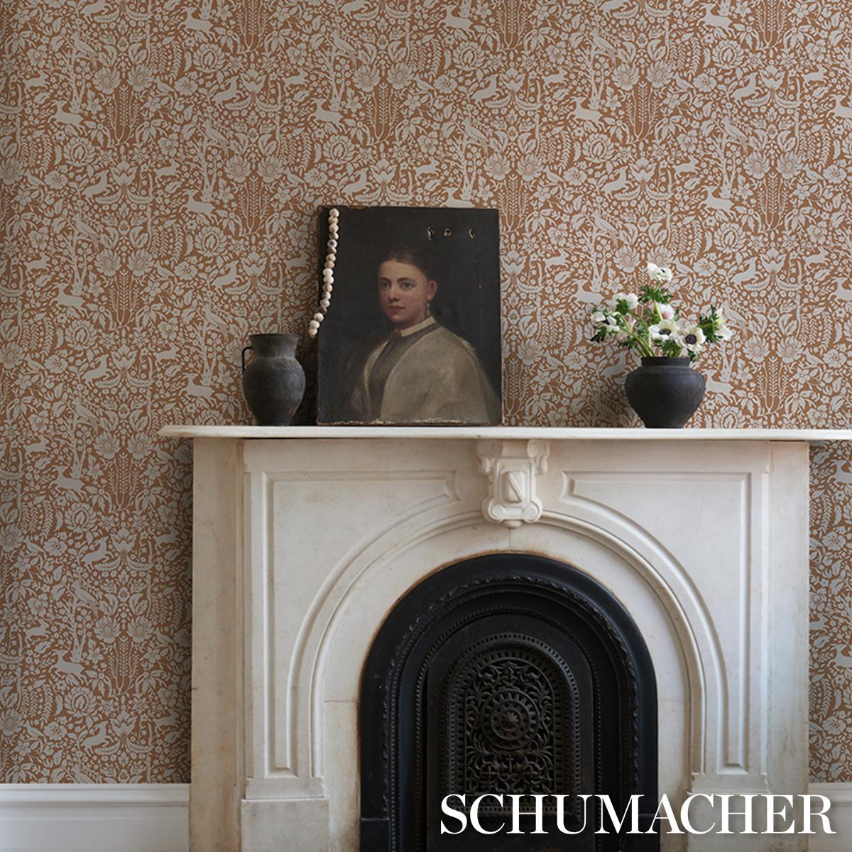 Schumacher Deerfield Spice Wallpaper