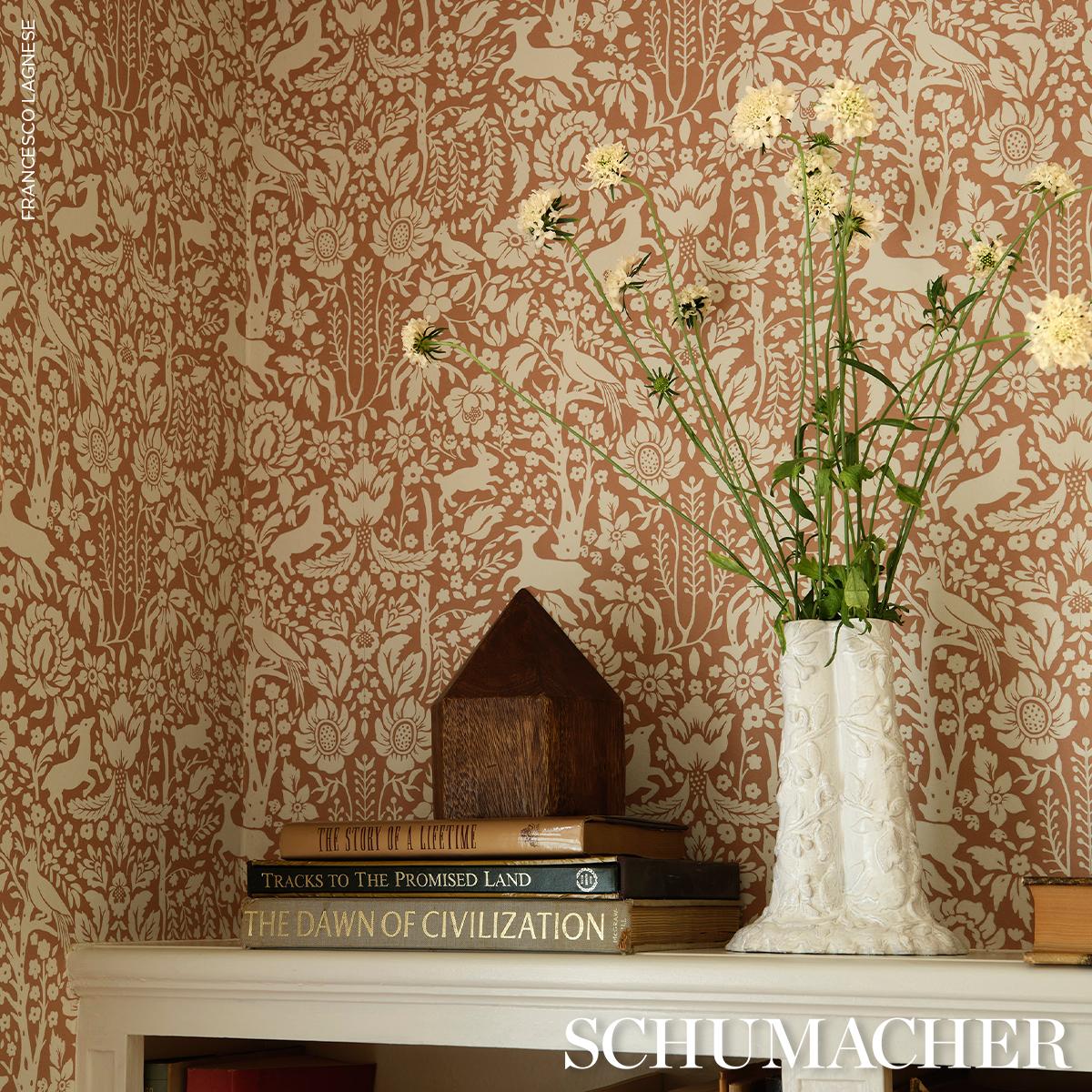 Schumacher Deerfield Spice Wallpaper