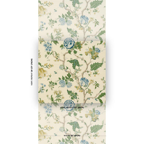 Schumacher Josephine Sisal Peacock Wallpaper