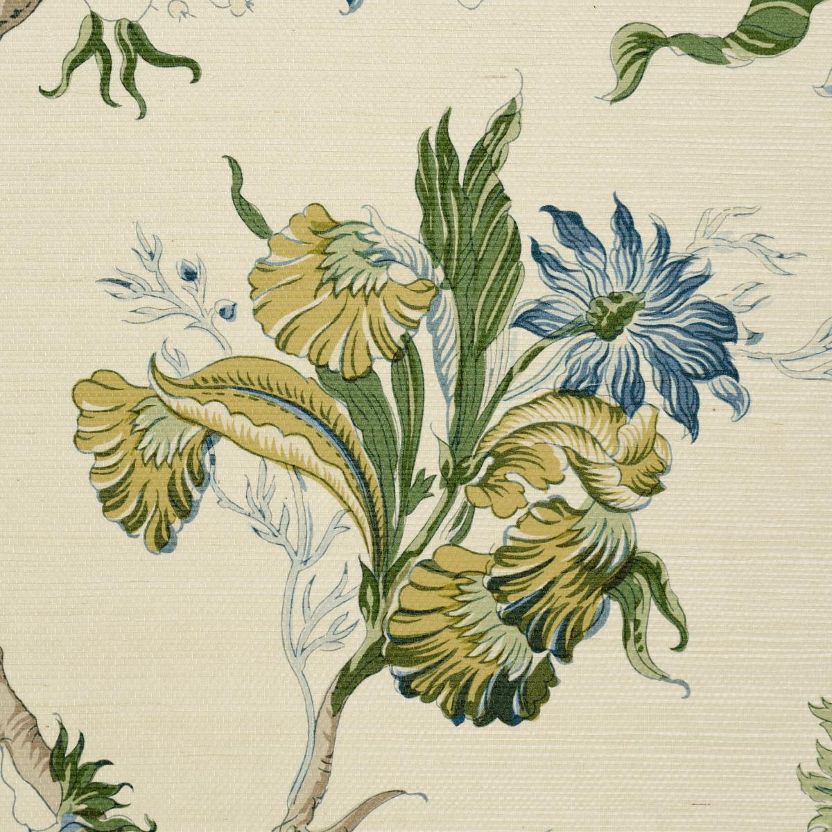 Schumacher Josephine Sisal Peacock Wallpaper – DecoratorsBest