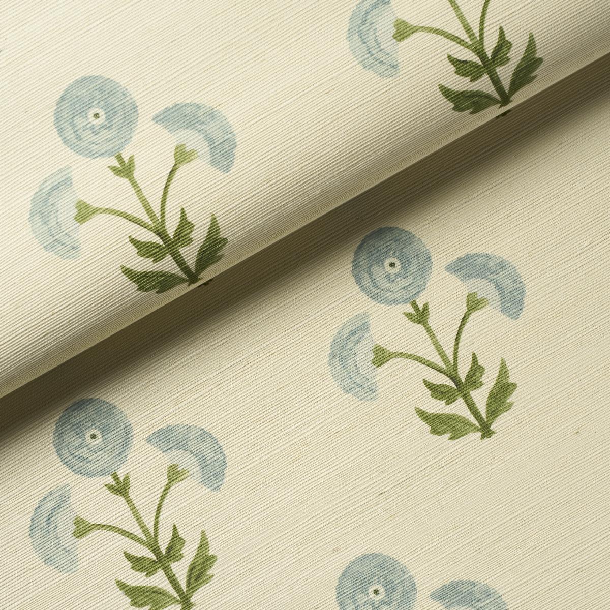 Schumacher Saranda Flower Sisal Sky Wallpaper – DecoratorsBest