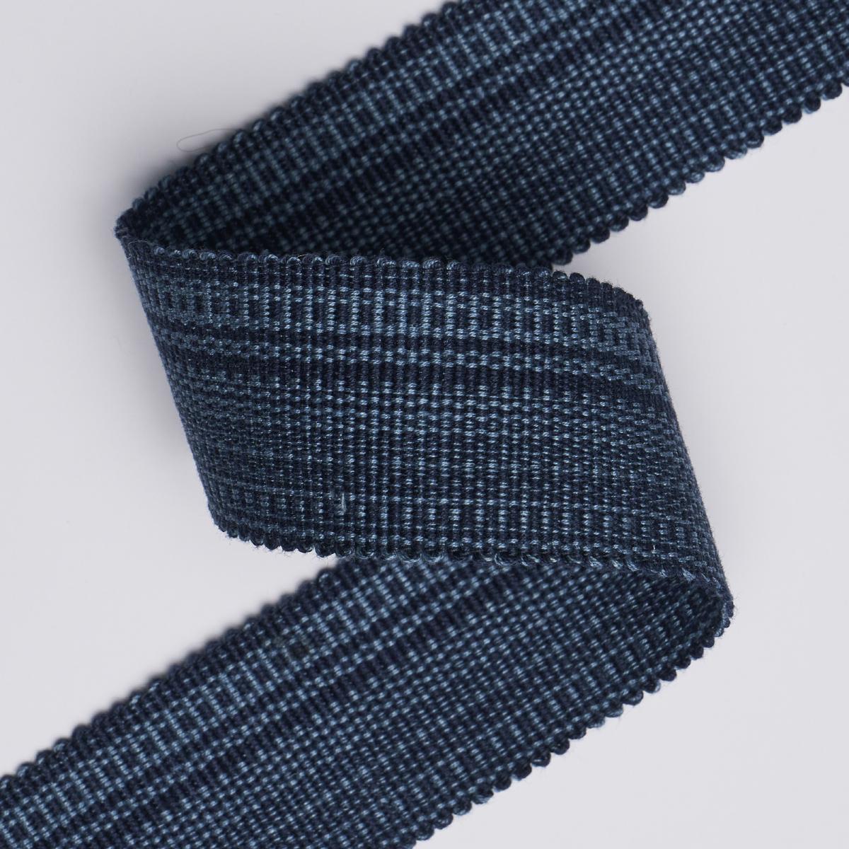 Schumacher Indigo Cotton Stri Tape Medium
