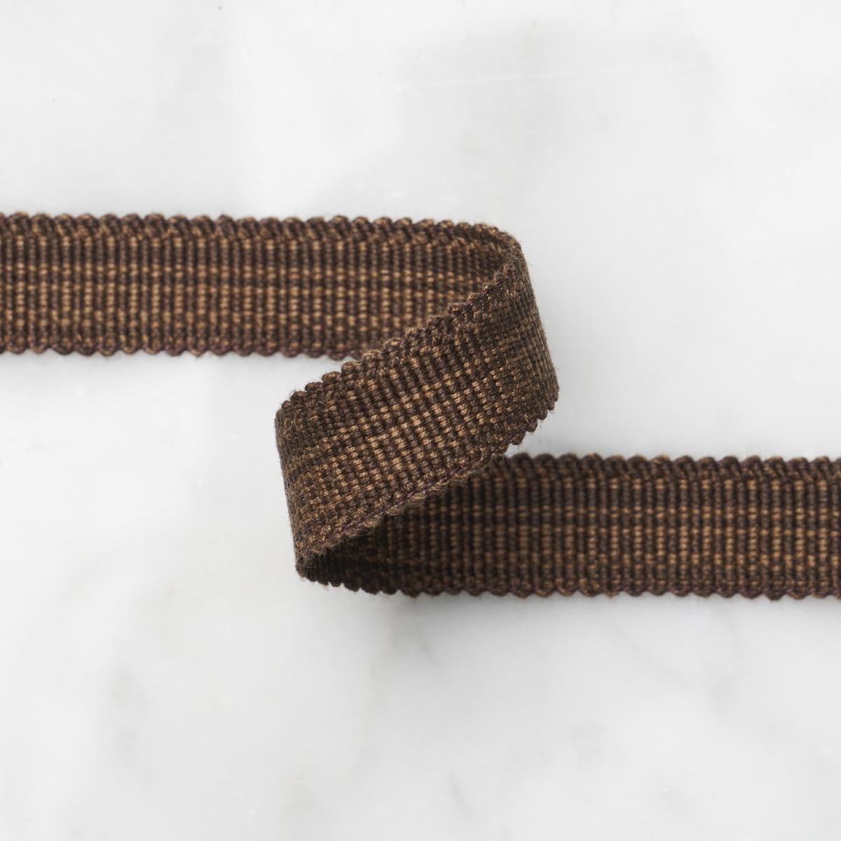 Schumacher Chestnut Cotton Stri Tape Narrow