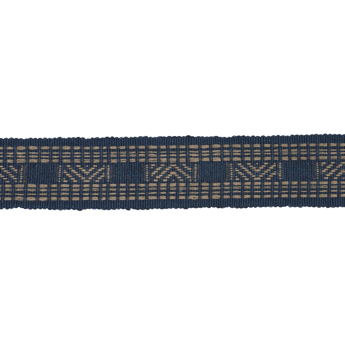 Schumacher Indigo Nael Linen Cotton Tape